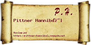 Pittner Hannibál névjegykártya